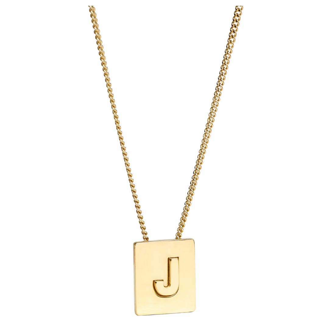 1 CELINE ALPHABET J NECKLACE IN BRASS WITH GOLD FINISH