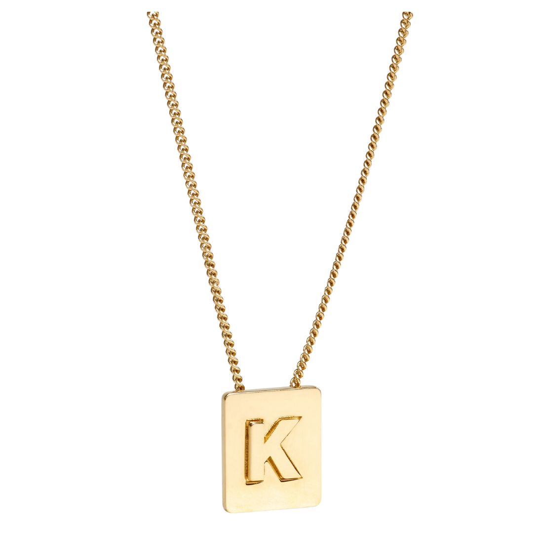 1 CELINE ALPHABET K NECKLACE IN BRASS WITH GOLD FINISH