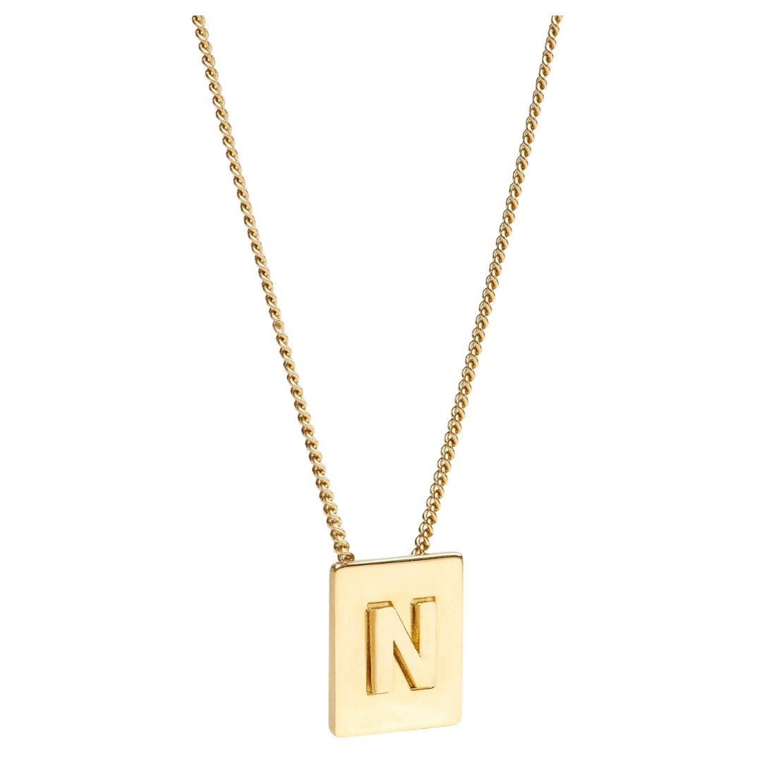 1 CELINE ALPHABET N NECKLACE IN BRASS WITH GOLD FINISH