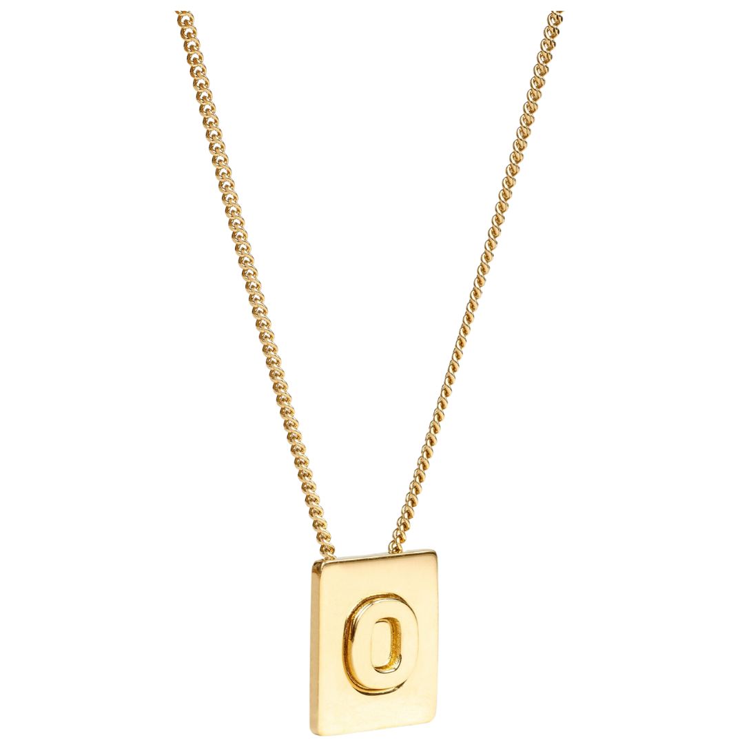 1 CELINE ALPHABET O NECKLACE IN BRASS WITH GOLD FINISH