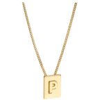 CELINE ALPHABET P NECKLACE IN BRASS WITH GOLD FINISH