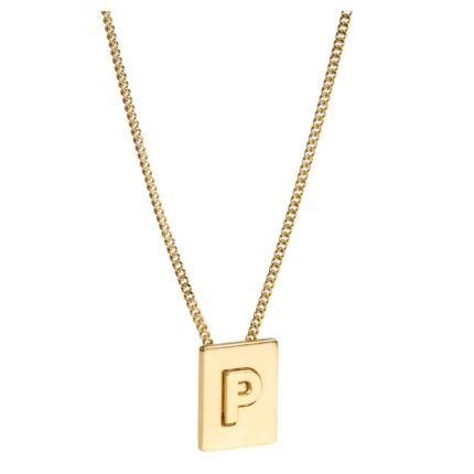 CELINE ALPHABET P NECKLACE IN BRASS WITH GOLD FINISH