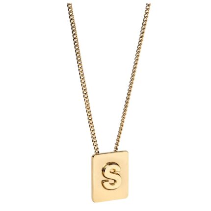 CELINE ALPHABET S NECKLACE IN BRASS WITH GOLD FINISH