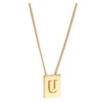 CELINE ALPHABET U NECKLACE IN BRASS WITH GOLD FINISH