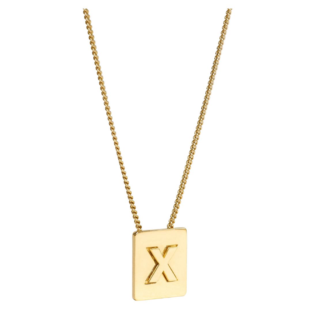 1 CELINE ALPHABET X NECKLACE IN BRASS WITH GOLD FINISH