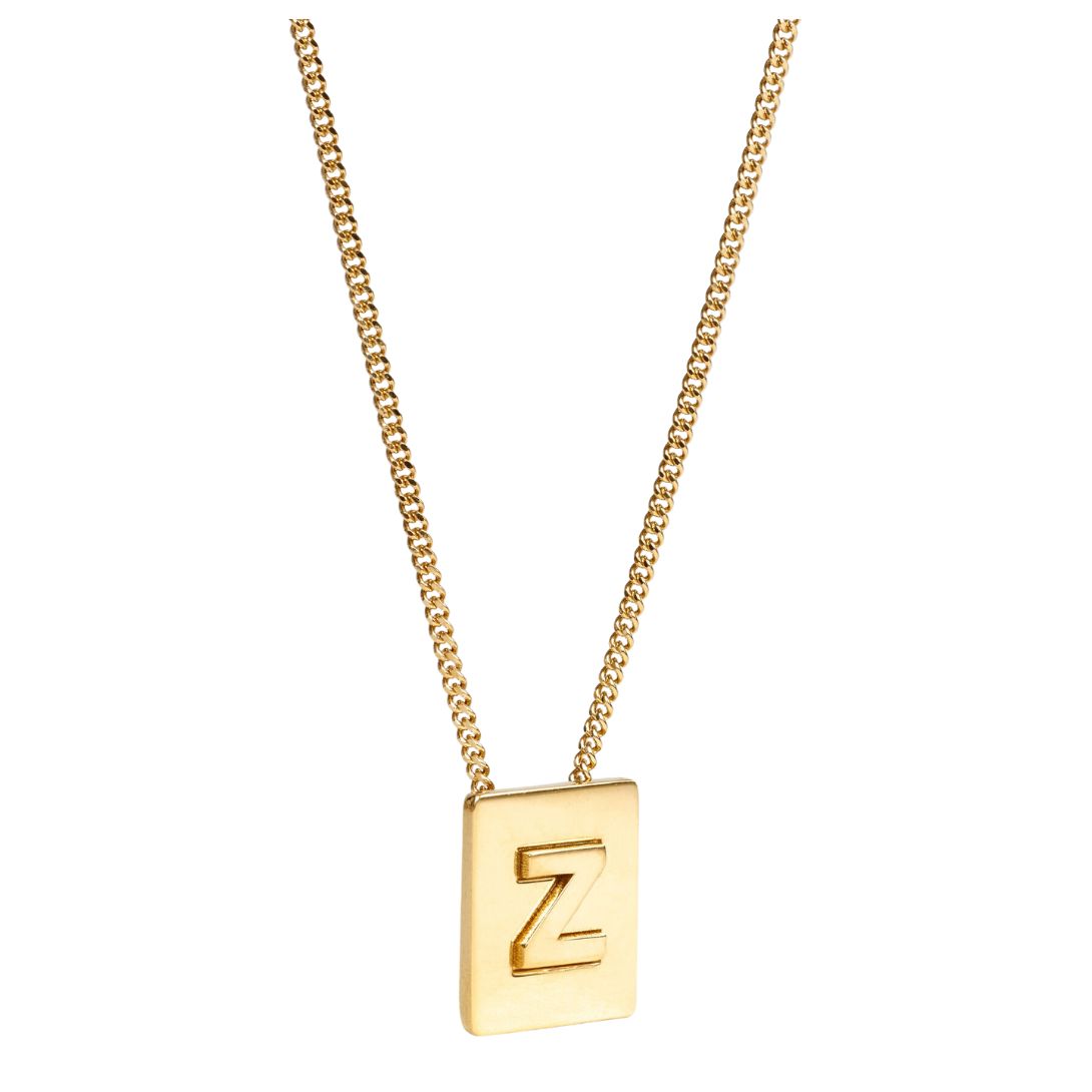 1 CELINE ALPHABET Z NECKLACE IN BRASS WITH GOLD FINISH