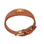 CELINE LES CUIRS BRACELET IN CALFSKIN AND BRASS WITH GOLD FINISH