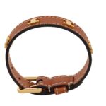 CELINE LES CUIRS BRACELET IN CALFSKIN AND BRASS WITH GOLD FINISH