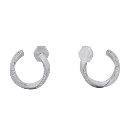 CELINE TORSION EARRINGS IN WHITE GOLD AND DIAMONDS