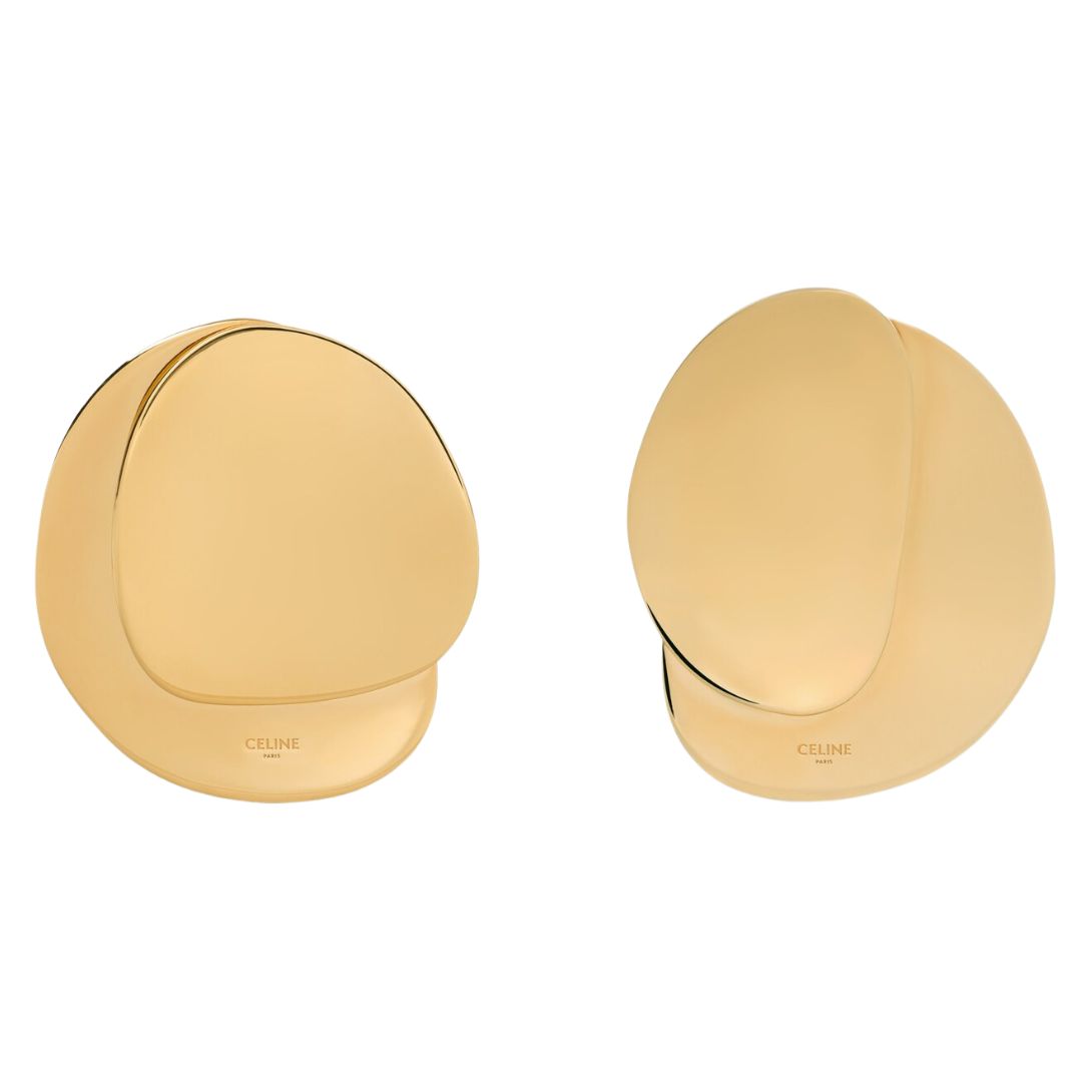 1 CELINE PETALE EARRINGS IN BRASS WITH GOLD FINISH