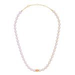 CELINE PLAGE PEARL NECKLACE IN BRASS WITH GOLD FINISH AND RESIN PEARLS