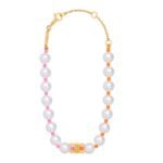 CELINE PLAGE PEARL BRACELET IN BRASS WITH GOLD FINISH AND RESIN PEARLS