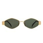 CELINE TRIOMPHE METAL 02 SUNGLASSES IN METAL GOLD-GREEN