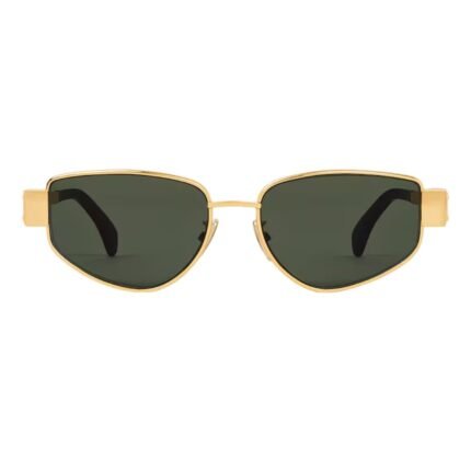 CELINE TRIOMPHE METAL 04 SUNGLASSES IN METAL GOLD-GREEN