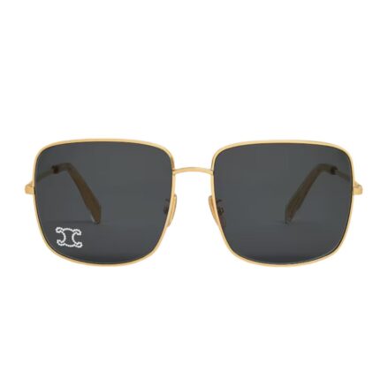 CELINE TRIOMPHE RHINESTONE 01 SUNGLASSES IN METAL WITH CRYSTALS GOLD-SMOKE