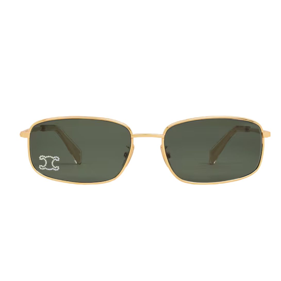 1 CELINE TRIOMPHE RHINESTONE 02 SUNGLASSES IN METAL WITH CRYSTALS