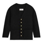 CELINE OVERSIZED JACKET IN BOUCLÉ TWEED CASHMERE BLACK
