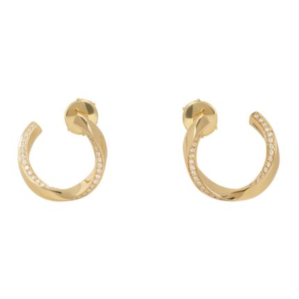 CELINE TORSION EARRINGS IN YELLOW GOLD AND DIAMONDS