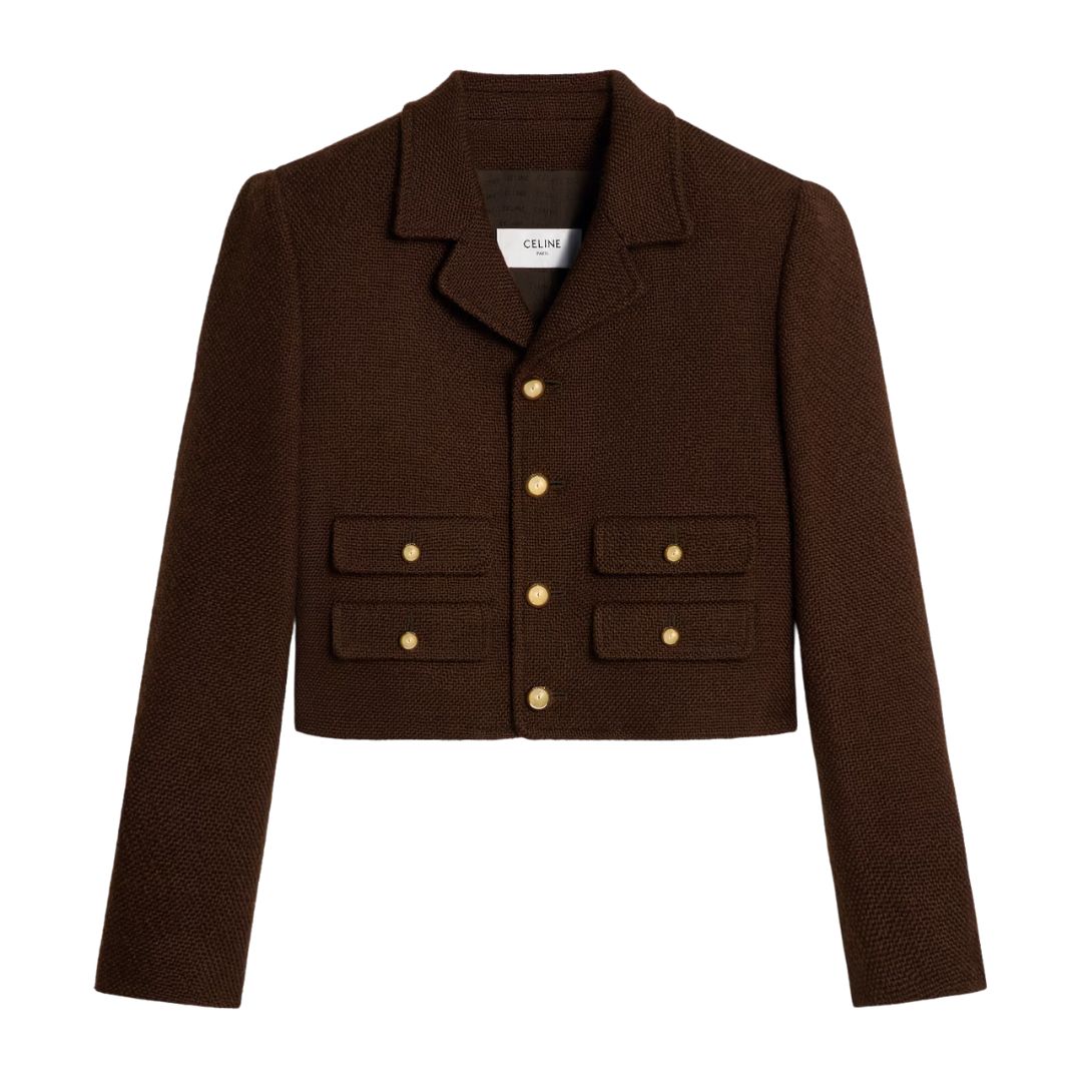 1 CELINE VIVIENNE JACKET IN WOOL TWEED