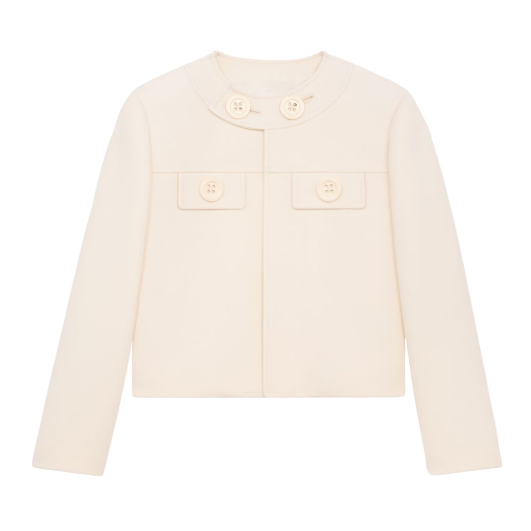 1 CELINE BROMPTON JACKET IN WOOL SILK GABARDINE
