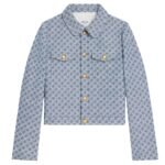 CELINE TRUCKER JACKET IN MONOGRAM CHAMBRAY COTTON