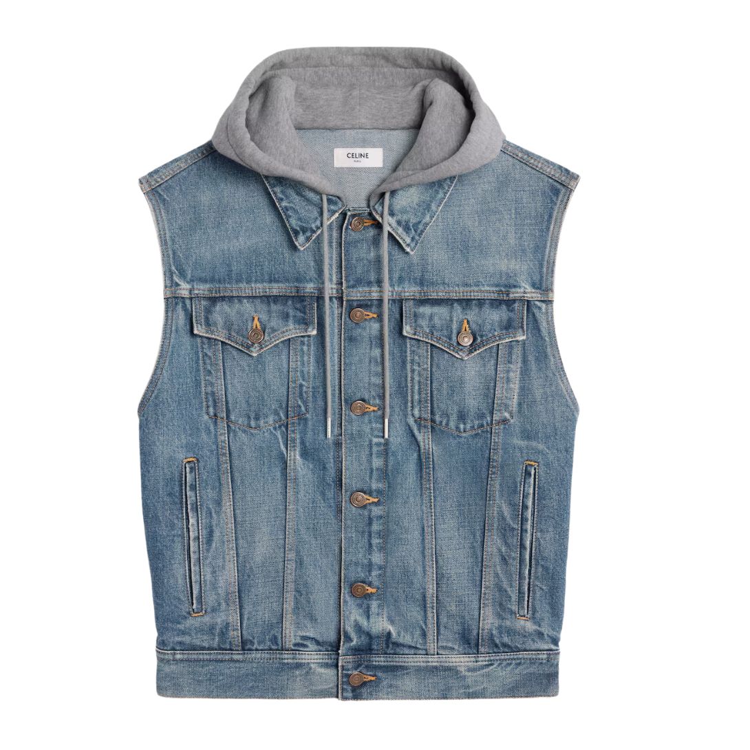 1 CELINE TRUCKER JACKET IN UNION WASH DENIM