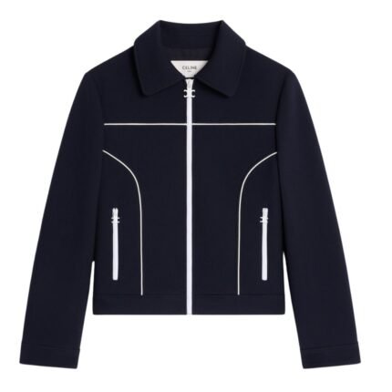 CELINE CHELSEA BLOUSON JACKET IN GAUFFERED DOUBLE WOOL