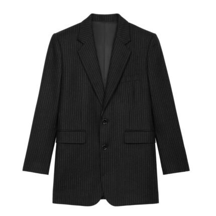 CELINE FRANÇOISE JACKET IN STRIPED WOOL FLANNEL