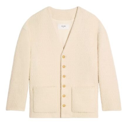 CELINE OVERSIZED JACKET IN CASHMERE NATTÉ IVOIRE