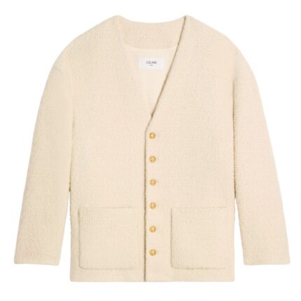 CELINE OVERSIZED JACKET IN CASHMERE NATTÉ BLACK