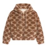 CELINE HOODED JACKET IN TRIOMPHE WOOL AND FUR