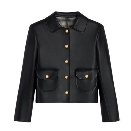 CELINE JACKET WITH CLAUDINE COLLAR IN SOFT LAMBSKIN