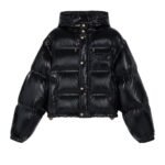 CELINE CROPPED TRIOMPHE DOWN JACKET IN LIGHTWEIGHT NYLON