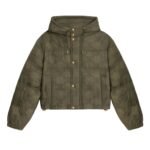 CELINE CROPPED TRIOMPHE DOWN JACKET IN LIGHTWEIGHT NYLON
