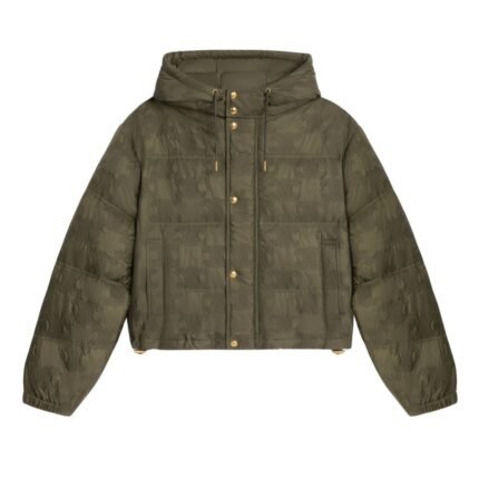 CELINE CROPPED TRIOMPHE DOWN JACKET IN LIGHTWEIGHT NYLON