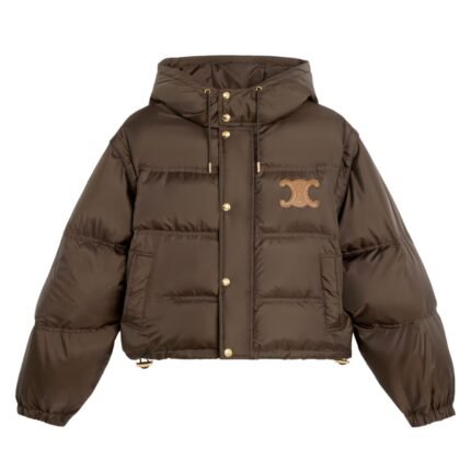 CELINE TRIOMPHE CROPPED DOWN JACKET IN LIGHTWEIGHT NYLON