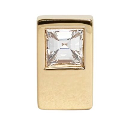 CELINE SENTIMENTAL DOUBLE SQUARE STUD IN YELLOW GOLD AND DIAMOND