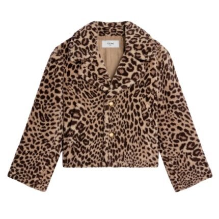 CELINE EGG SHAPED PEACOAT IN FUR EFFECT WOOL