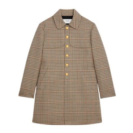 CELINE COAT IN HOUNDSTOOTH WOOL