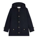 CELINE HOODED TRIOMPHE COAT IN WOOL FELT