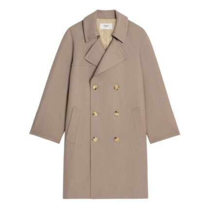 CELINE TRENCH COAT IN WOOL GABARDINE AND COTTON