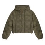 CELINE CROPPED TRIOMPHE DOWN JACKET IN LIGHTWEIGHT NYLON