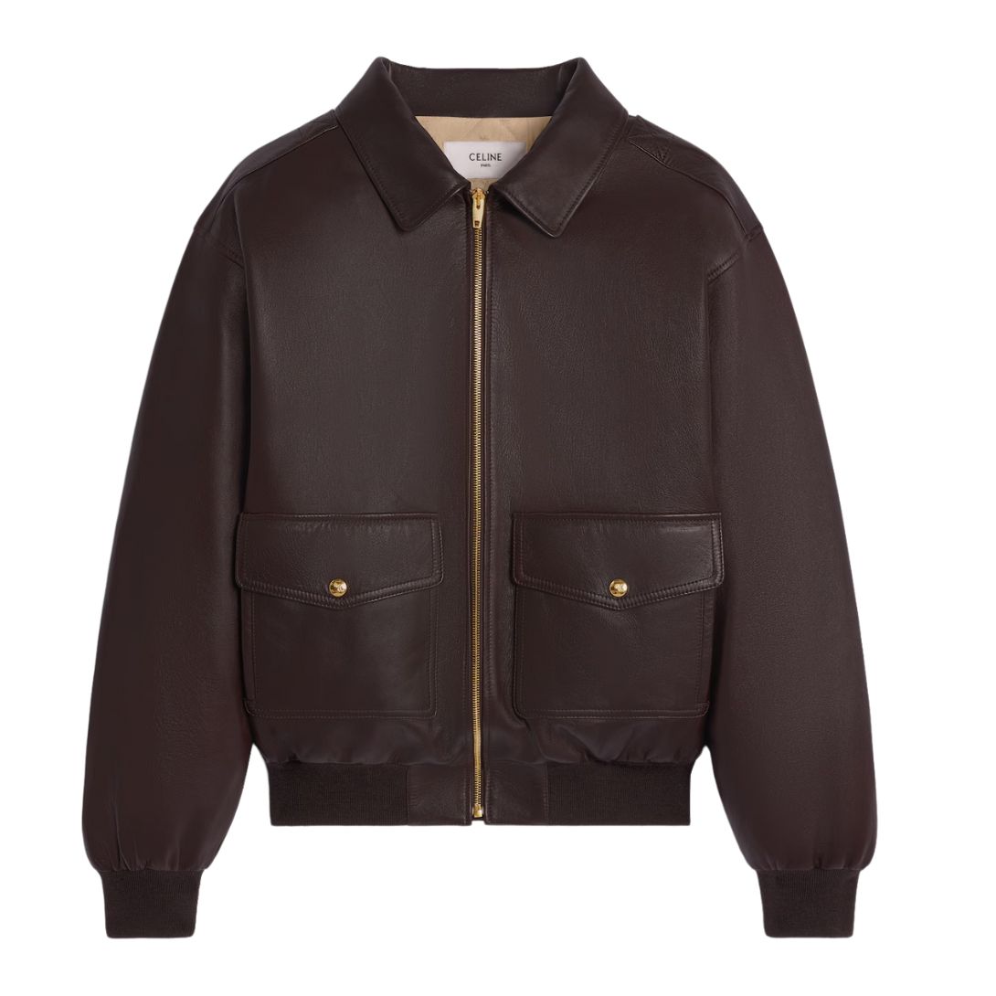1 CELINE LOOSE AVIATOR BLOUSON JACKET IN SOFT LAMBSKIN