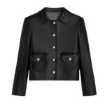 CELINE JACKET WITH CLAUDINE COLLAR IN SOFT LAMBSKIN