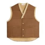 CELINE OVERSIZED SLEEVELESS JACKET IN CURLY LAMBSKIN