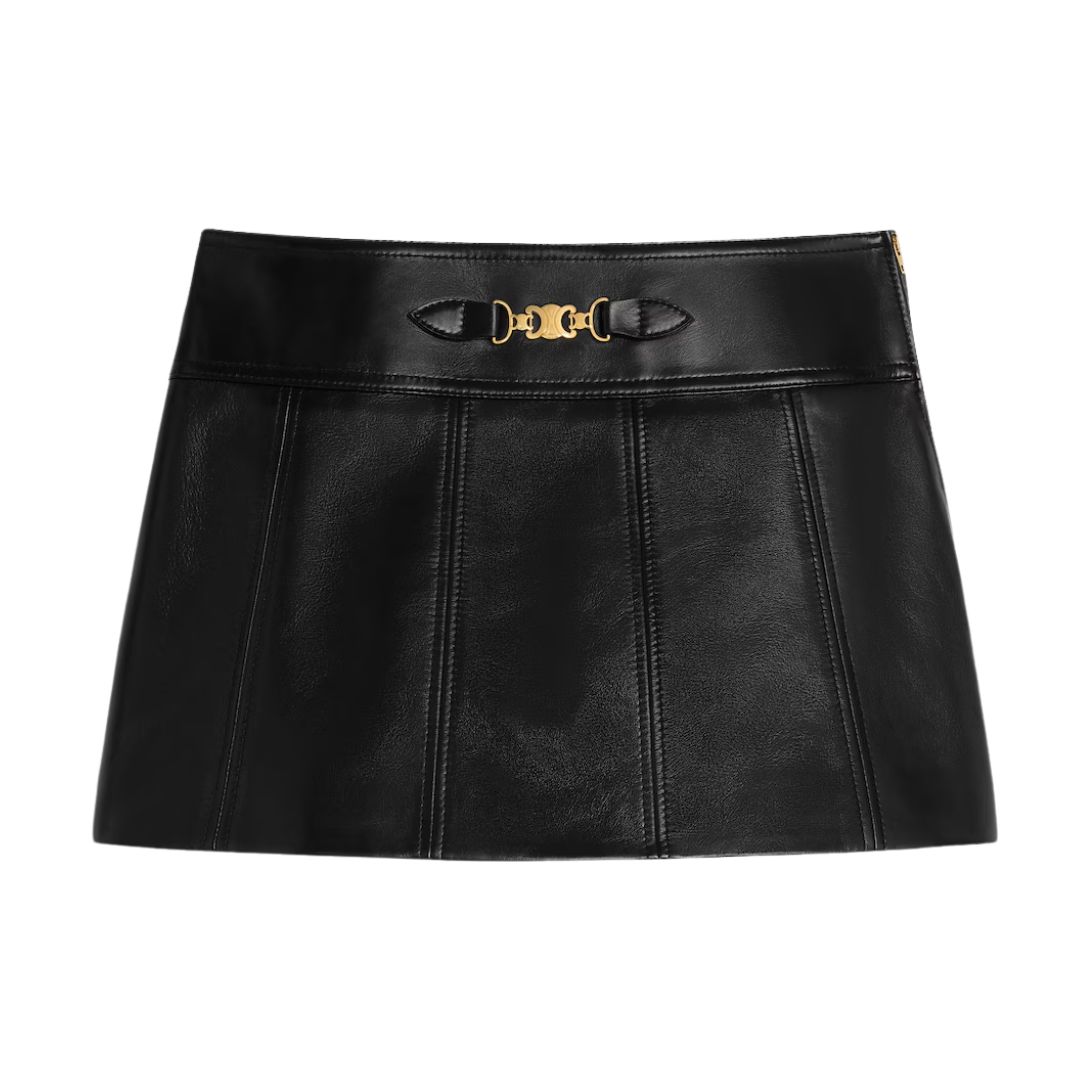 1 CELINE GOURMETTE MINI SKIRT IN SOFT LAMBSKIN