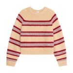 CELINE CREW NECK SWEATER IN STRIPED CASHMERE AND WOOL