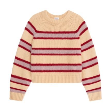 CELINE CREW NECK SWEATER IN STRIPED CASHMERE AND WOOL