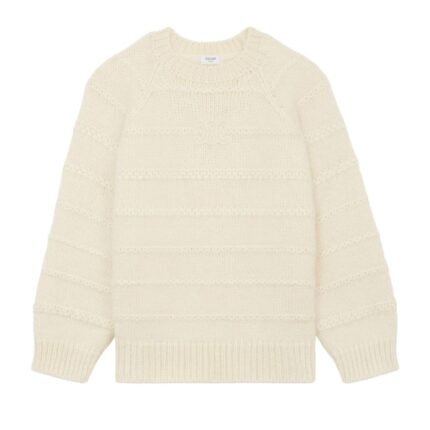 CELINE TRIOMPHE CREW NECK SWEATER IN MOHAIR AND SILK