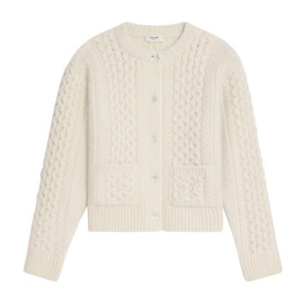 CELINE TRIOMPHE CARDIGAN IN ARAN WOOL